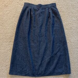 Vintage 80s Grey Wool? Midi Skirt.